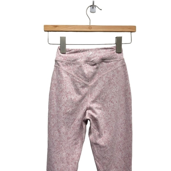 NWT GYMSHARK Compression Fit Fleur Texture Leggings Dusky Pink Marl - Picture 8 of 10